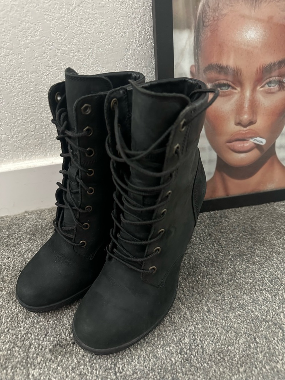 Timberland Black Lace-Up Ankle Boots